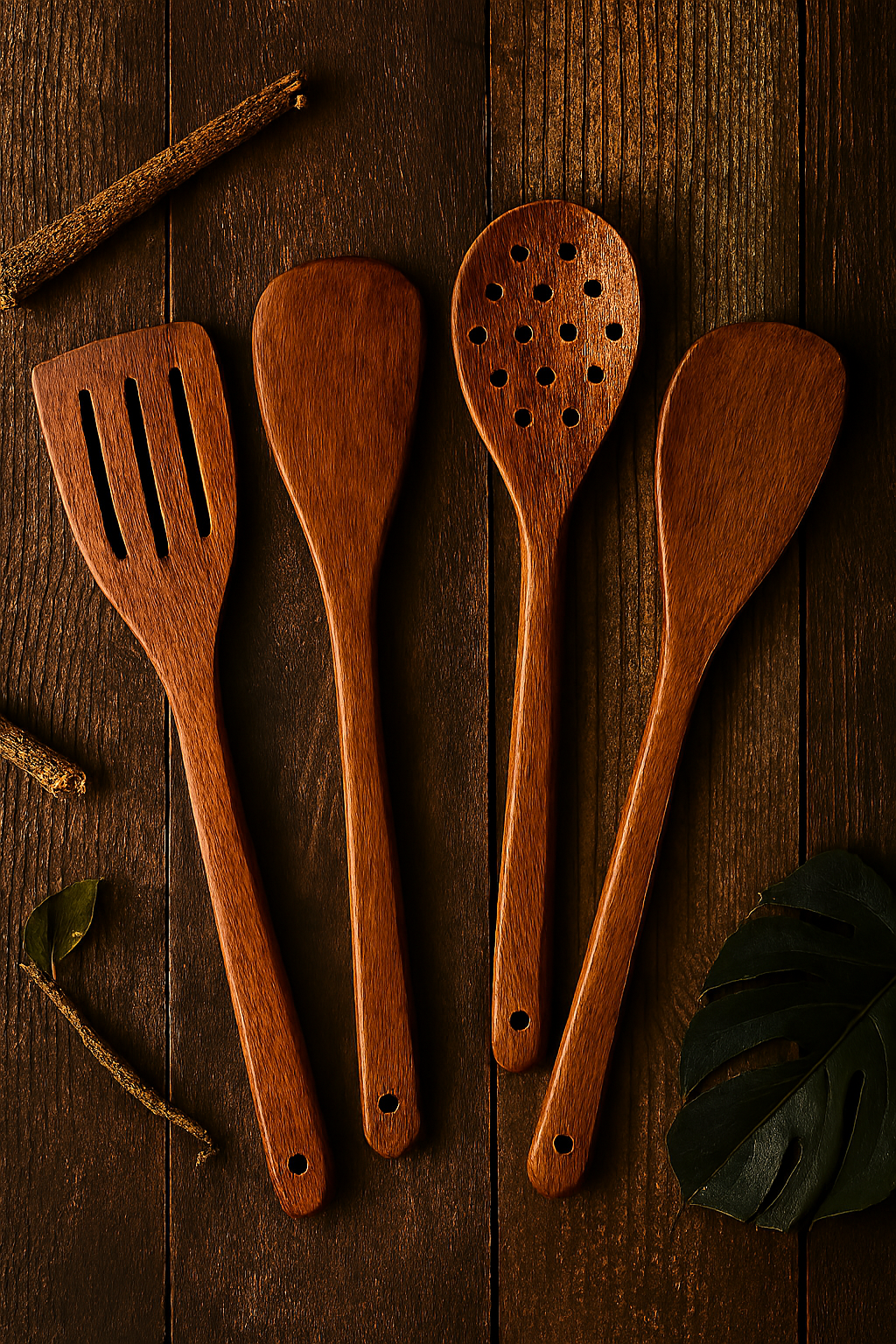 4-Piece Wooden Spoon Set