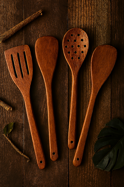 4-Piece Wooden Spoon Set