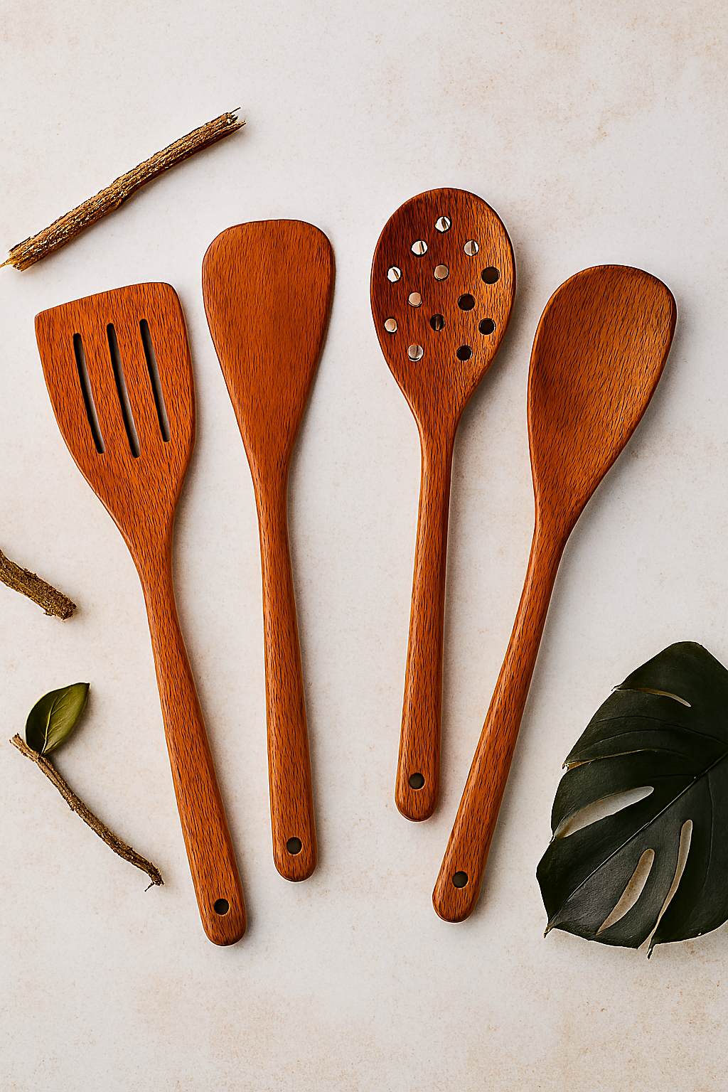 4-Piece Wooden Spoon Set