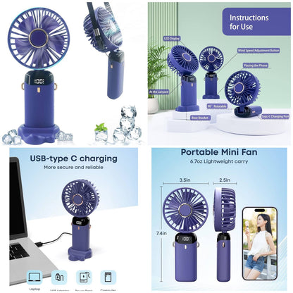 Rechargeable Digital Mini Fan